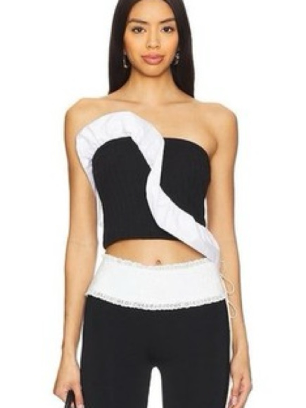 Free People Black and White Jagger Tube Top